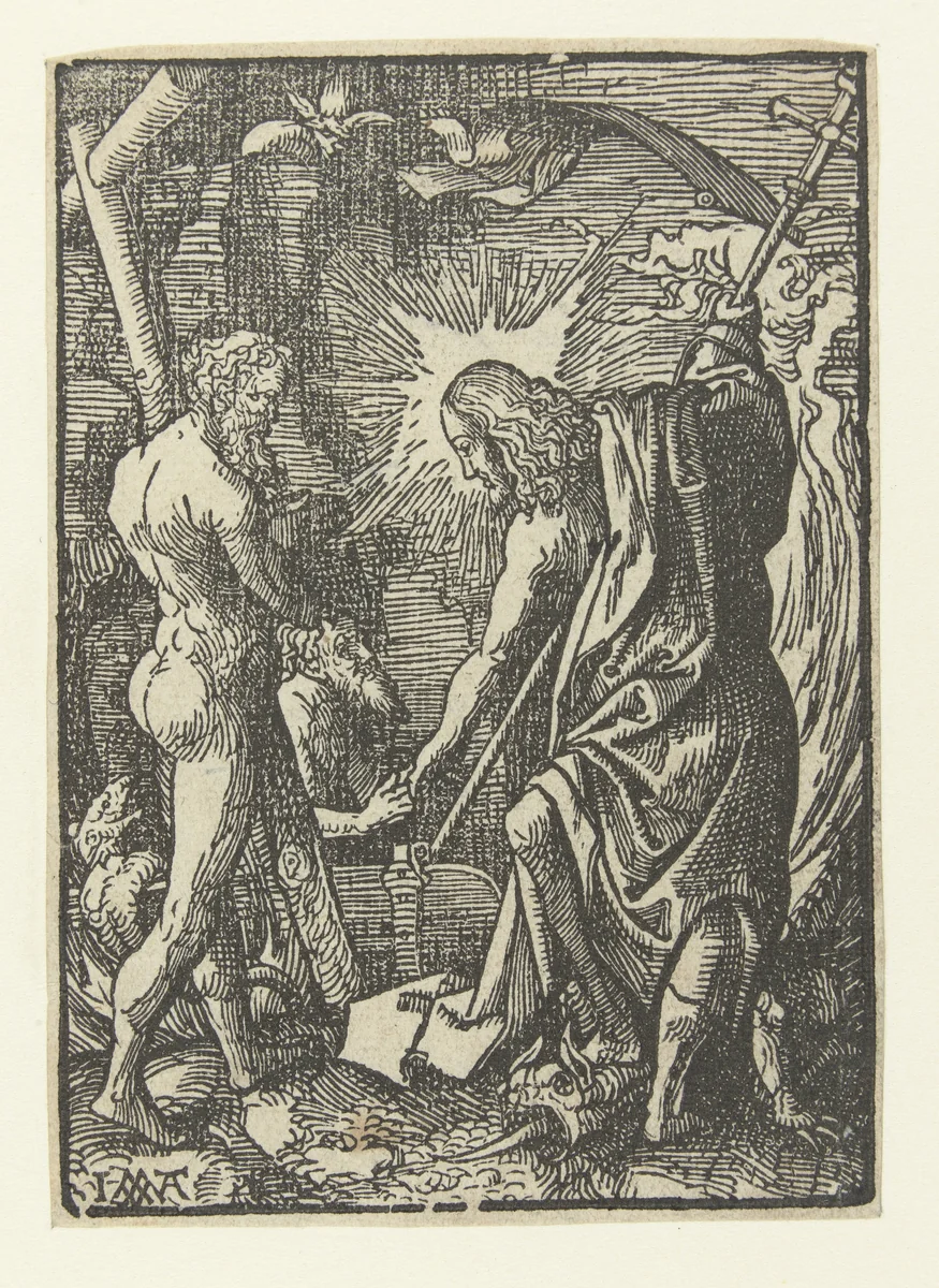Christus in het voorgeborchte by Unknown, print, 1520-1521