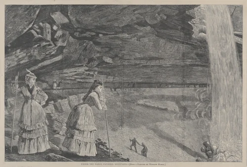 Under the Falls, Catskill Mountains From a Painting by Winslow Homer by Winslow Homer, print, 1872