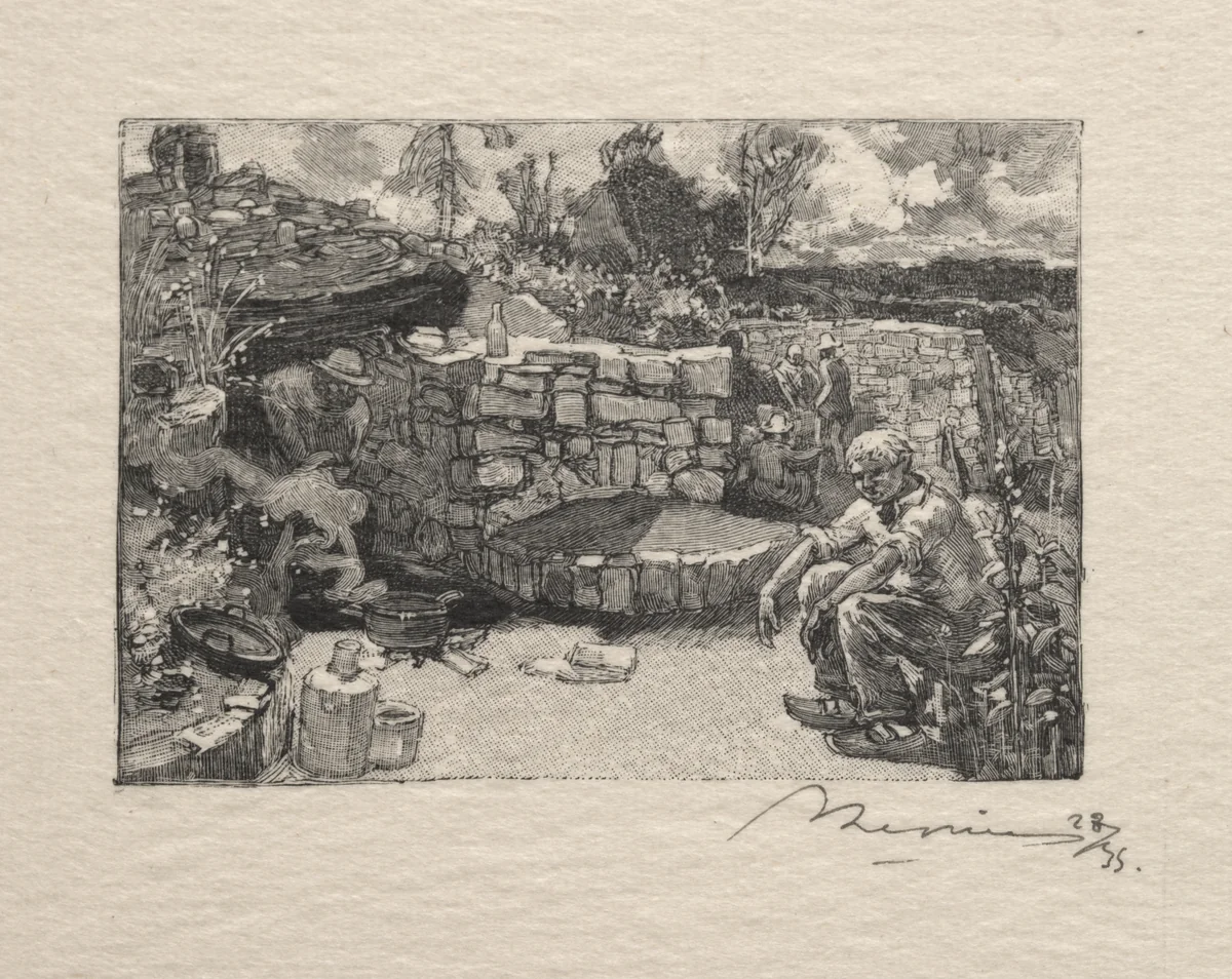Une loge de carrier by Auguste Louis Lepère, print, 1870-1918