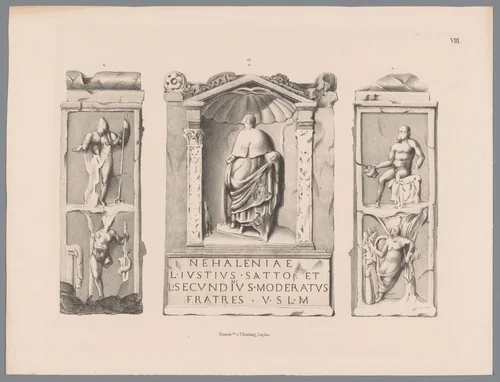 Nehalennia-altaar, pl. VIII by Tiemen Hooiberg, print, 1843-1845