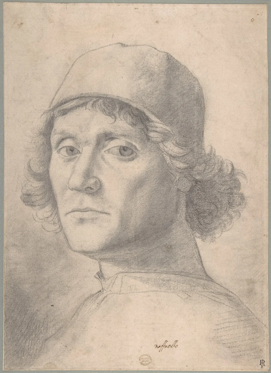 Bust of a Man, His Gaze Directed Toward the Spectator by anonymous, drawing, 1475-1525