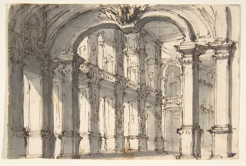 Design for Stage Set by Giovanni Battista Natali, drawing, 1698-1765