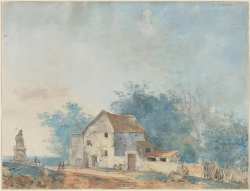 Landscape by Louis Gabriel Moreau, drawing, 1775-1779