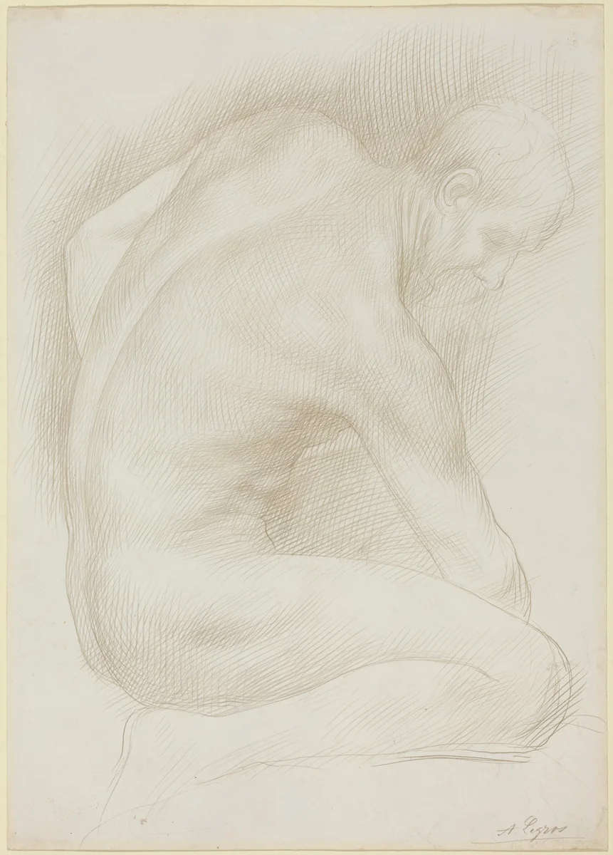 Old Man by Alphonse Legros, drawing, 1837-1911
