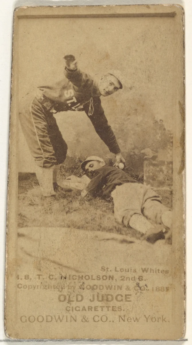Nicholson, 2nd Base, St. Louis Whites, from the Old Judge series (N172) for Old Judge Cigarettes by Goodwin & Company, photograph, 1888