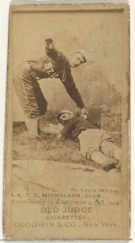 Nicholson, 2nd Base, St. Louis Whites, from the Old Judge series (N172) for Old Judge Cigarettes by Goodwin & Company, photograph, 1888