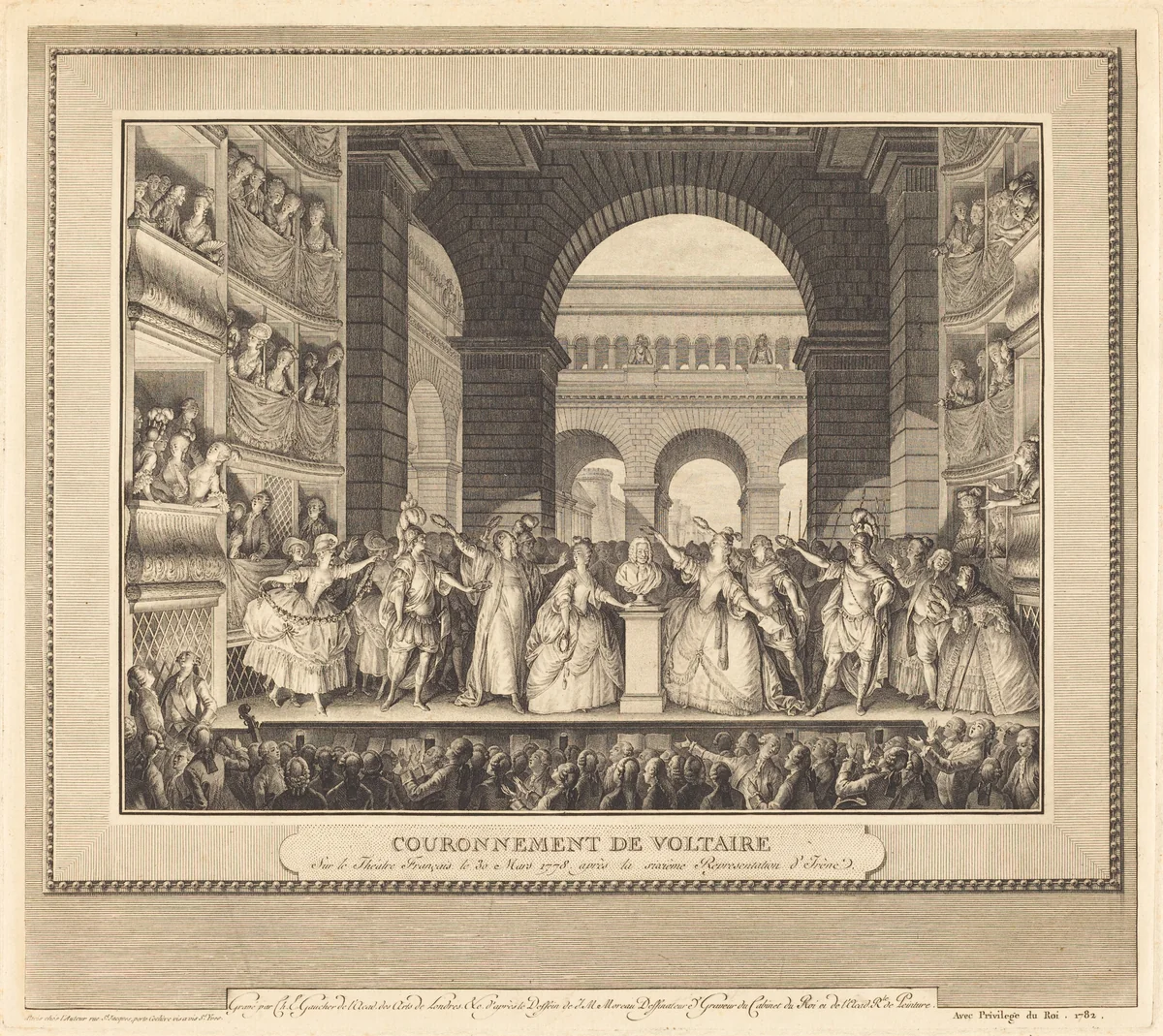 Couronnement de Voltaire (The Crowning of Voltaire) by Charles-Etienne Gaucher
Jean-Michel Moreau the Younger, print, 1782
