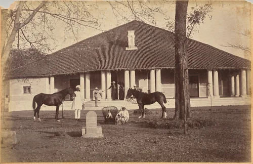 Captain Falkner's Bungalow, Neemuch (recto, top) by Raja Deen Dayal, photograph, 1877-1892