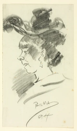 Profile of a Woman by Philipp William May, drawing, 1894