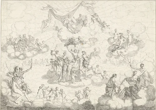 Huwelijk van Bacchus by Gerard Melder, print, 1725