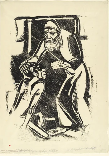 Return of the Prodigal Son (Rückkehr des verlorenen Sohnes) from the annual portfolio of the Alliance for the Advancement of German Art (Verbindung zur Förderung deutscher Kunst) by Christian Rohlfs, print, 1916