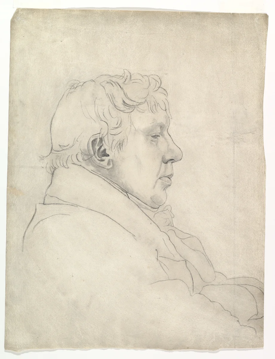 Portrait of a man in profile by Cornelius Varley, drawing, 1800-1873