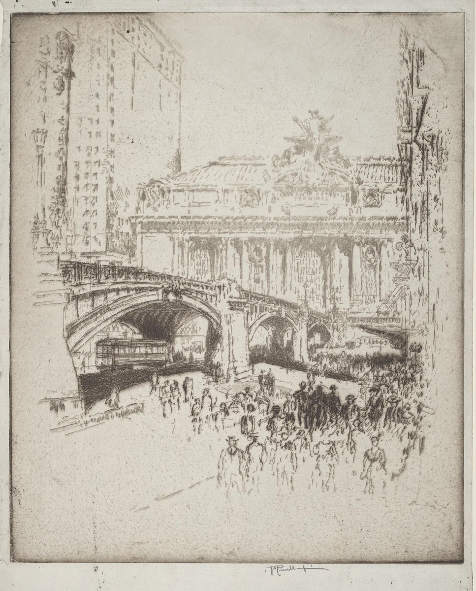 The Approach to the Grand Central, New York by Joseph Pennell, print, 1919