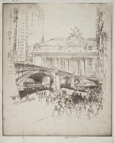 The Approach to the Grand Central, New York by Joseph Pennell, print, 1919