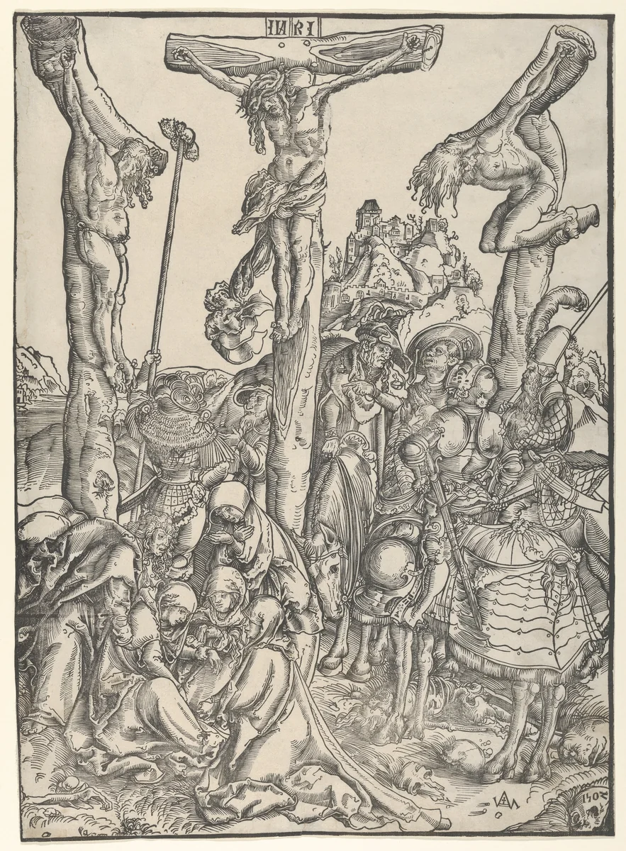 The Crucifixion by Lucas Cranach, print, 1502