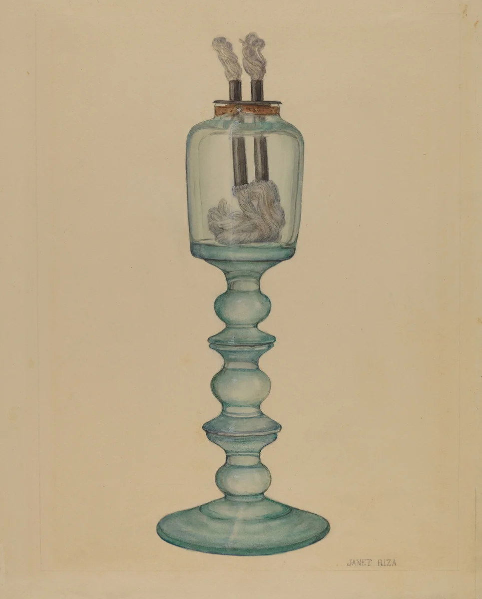 Whale Oil Lamp by Janet Riza, index of american design, 1940