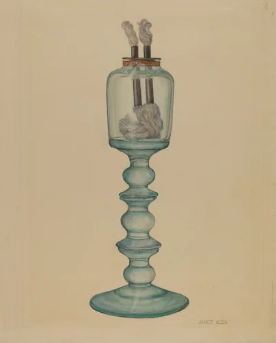 Whale Oil Lamp by Janet Riza, index of american design, 1940