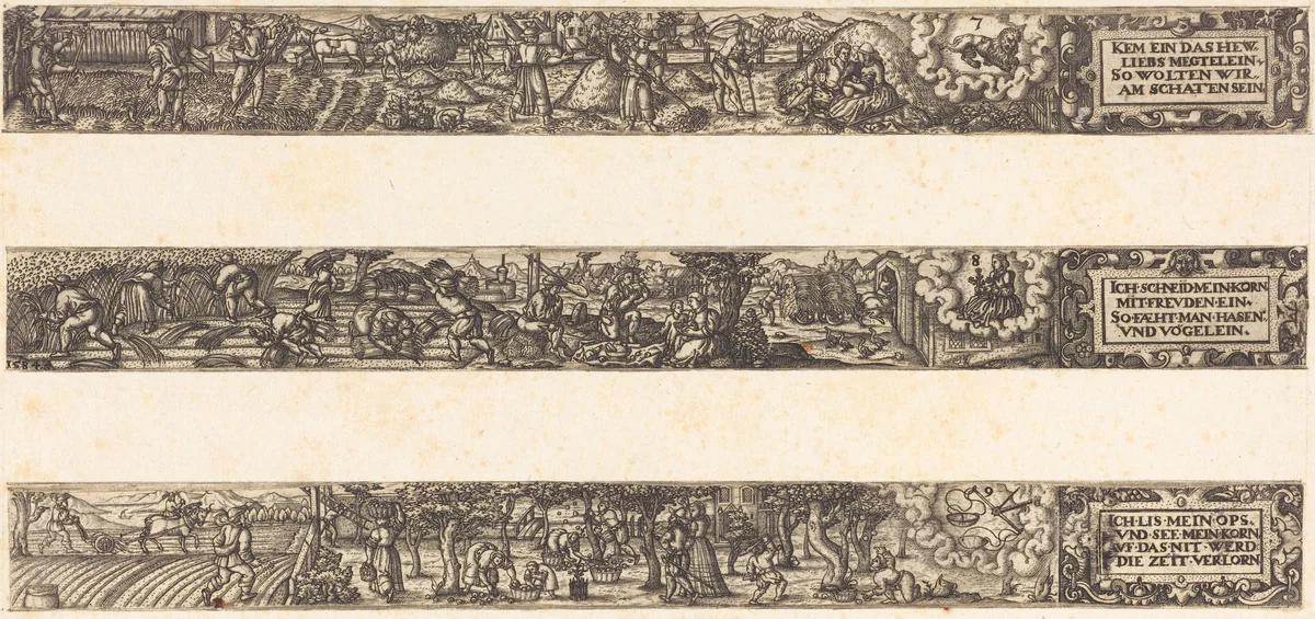 Three Months by Franz Brun, print, 1584