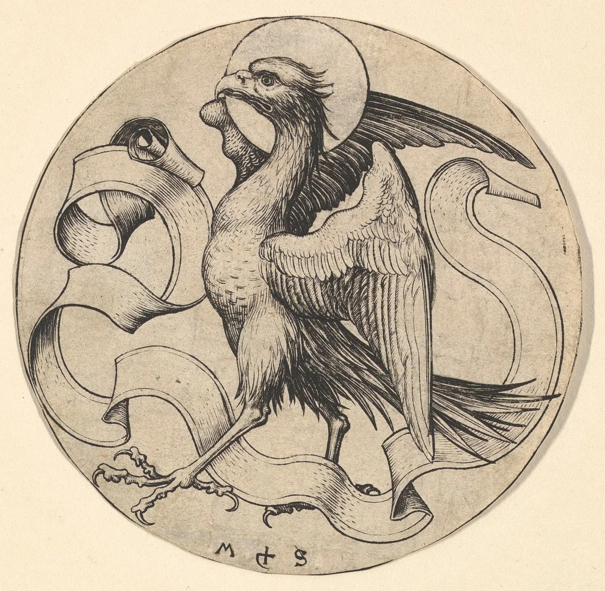 The Eagle of Saint John by Martin Schongauer, print, 1470-1491