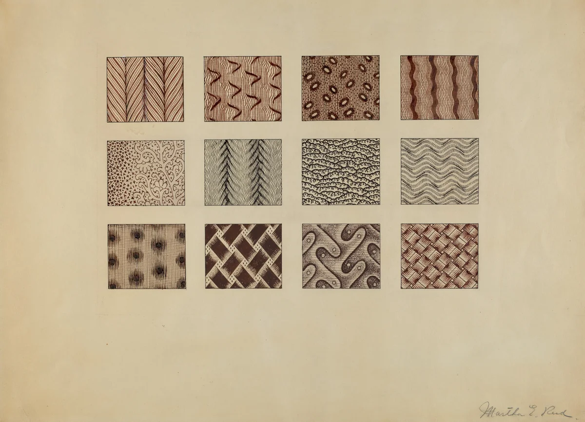 Textiles by Martha Reed, index of american design, 1937