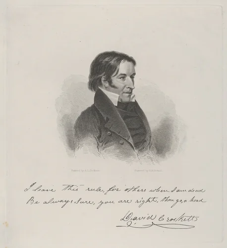 David Crockett by Asher Brown Durand, print, 1831-1841