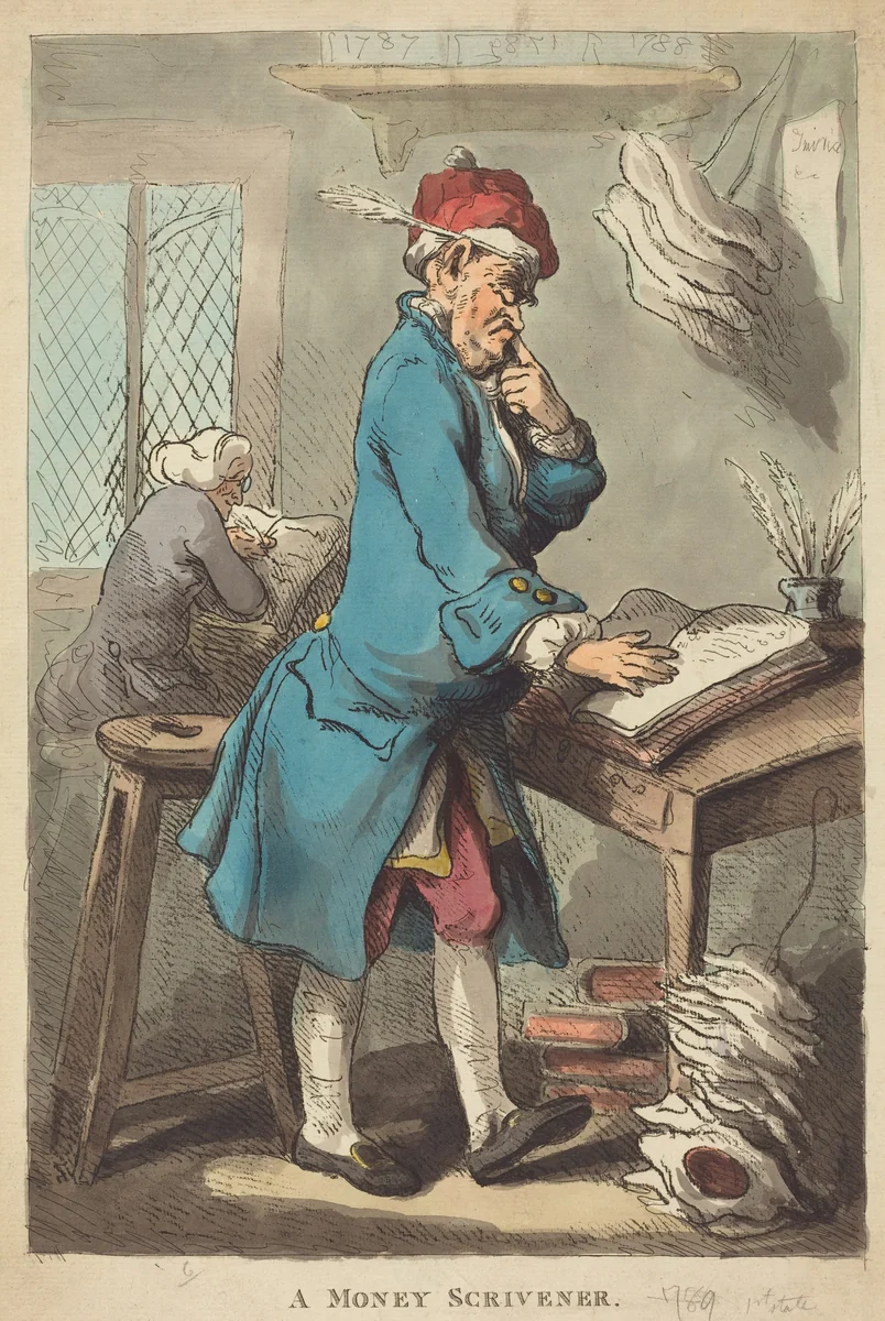 A Money Scrivener by Thomas Rowlandson, print, 1801