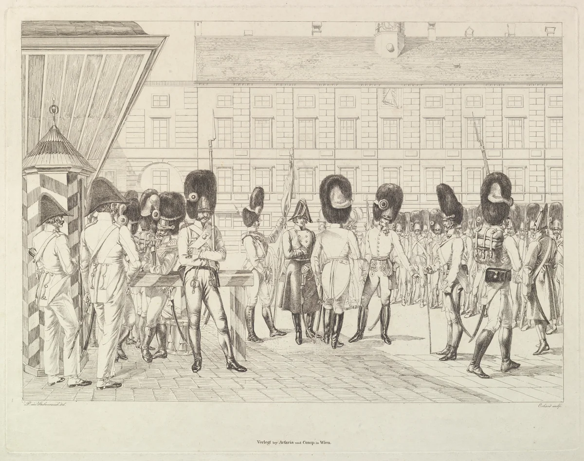 Austrian Grenadiers by Johann Christoph Erhard, print, 1810-1822
