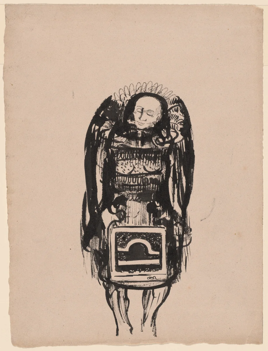 The Devil (Le Diable) by Odilon Redon, drawing, 1896-1900