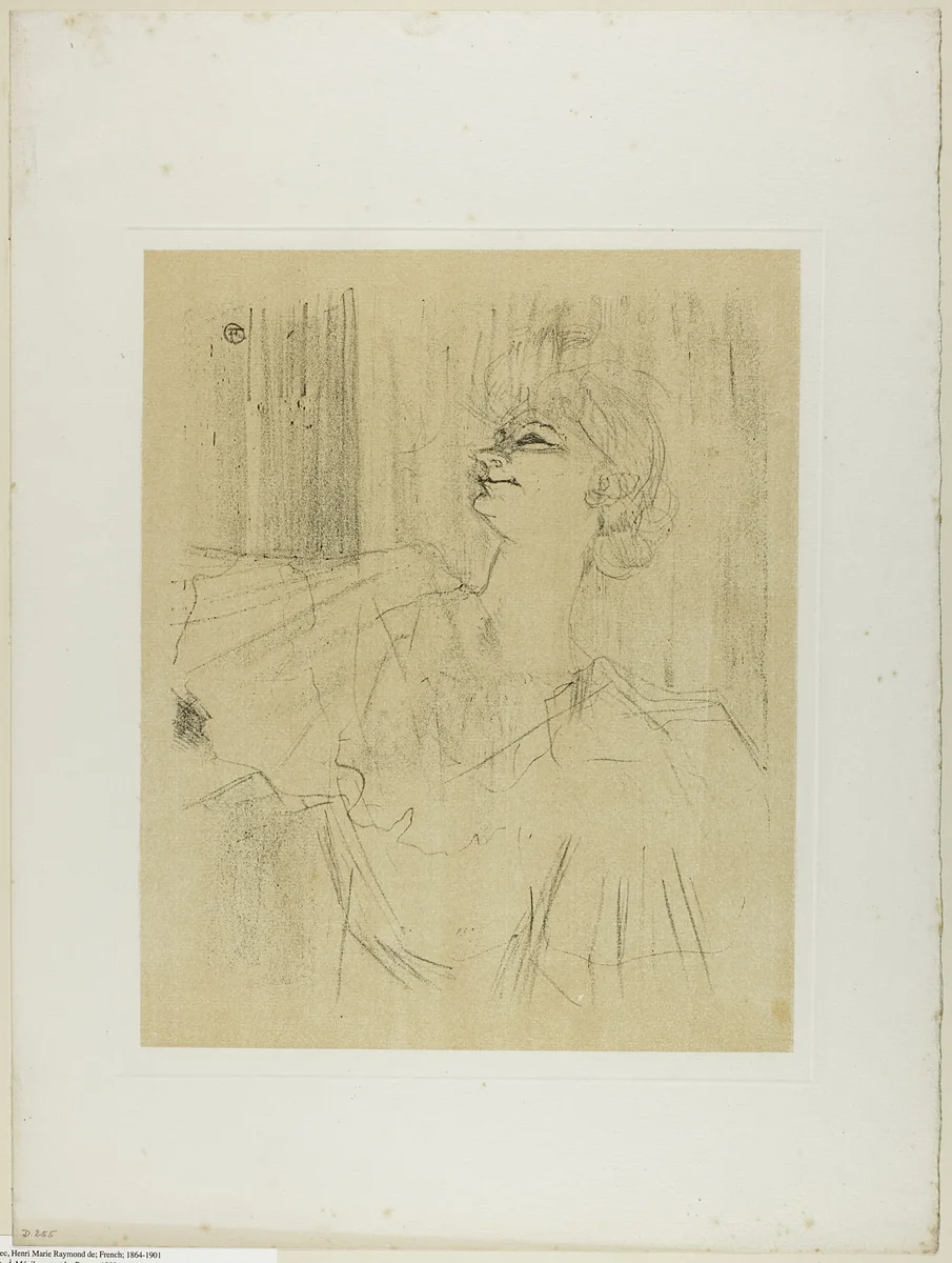 Yvette Guilbert—A Menilmontant de Bruant, from Yvette Guilbert by Henri de Toulouse-Lautrec, print, 1898