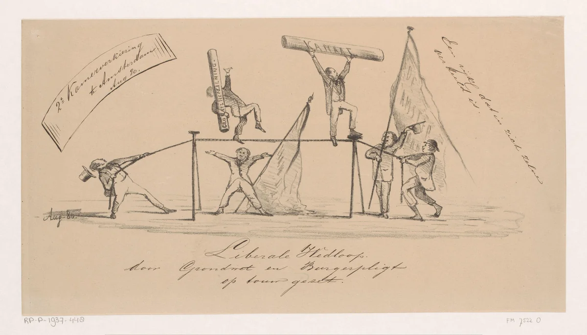 Spotprent op de verkiezingen voor de Staten-Generaal in augustus 1880 te Amsterdam by Piet Hein Testas, print, 1880