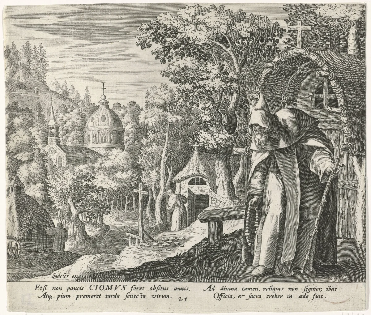 Ciomus de kluizenaar by Johann Sadeler, print, 1583-1588