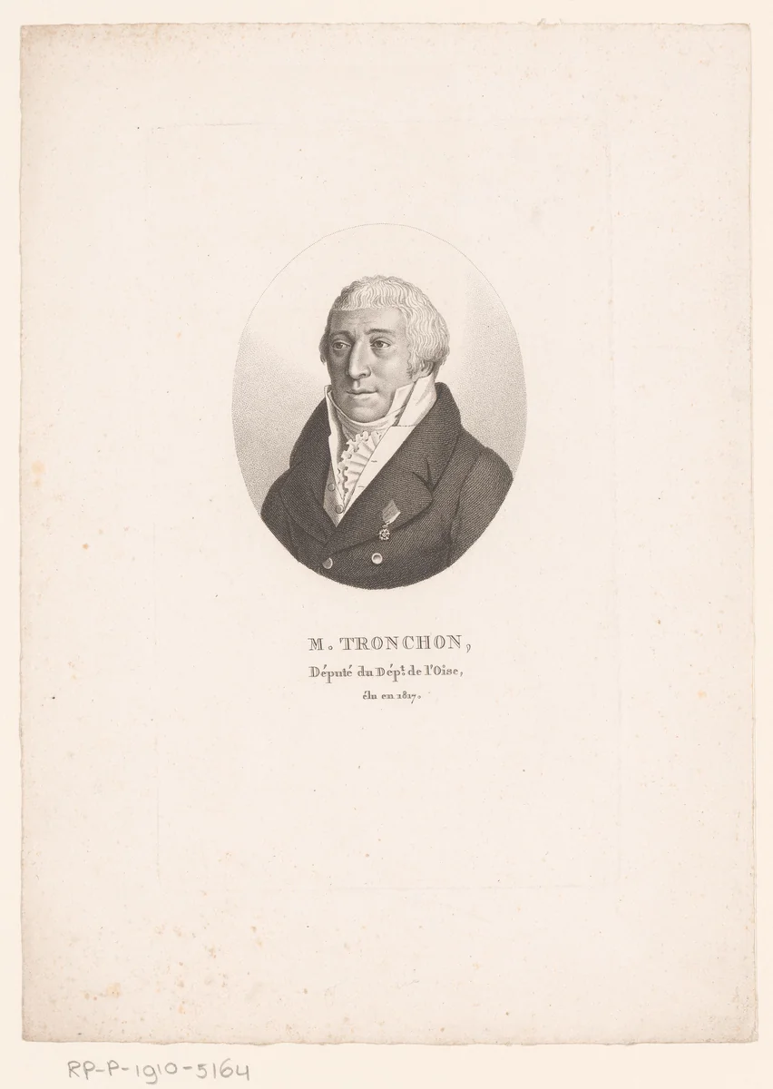 Portret van Nicolas Charles Tronchon by Ambroise Tardieu, print, 1820-1821