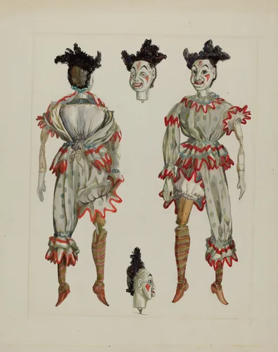 Puppet - "Clown on a Tear" by Verna Tallman, index of american design, 1937