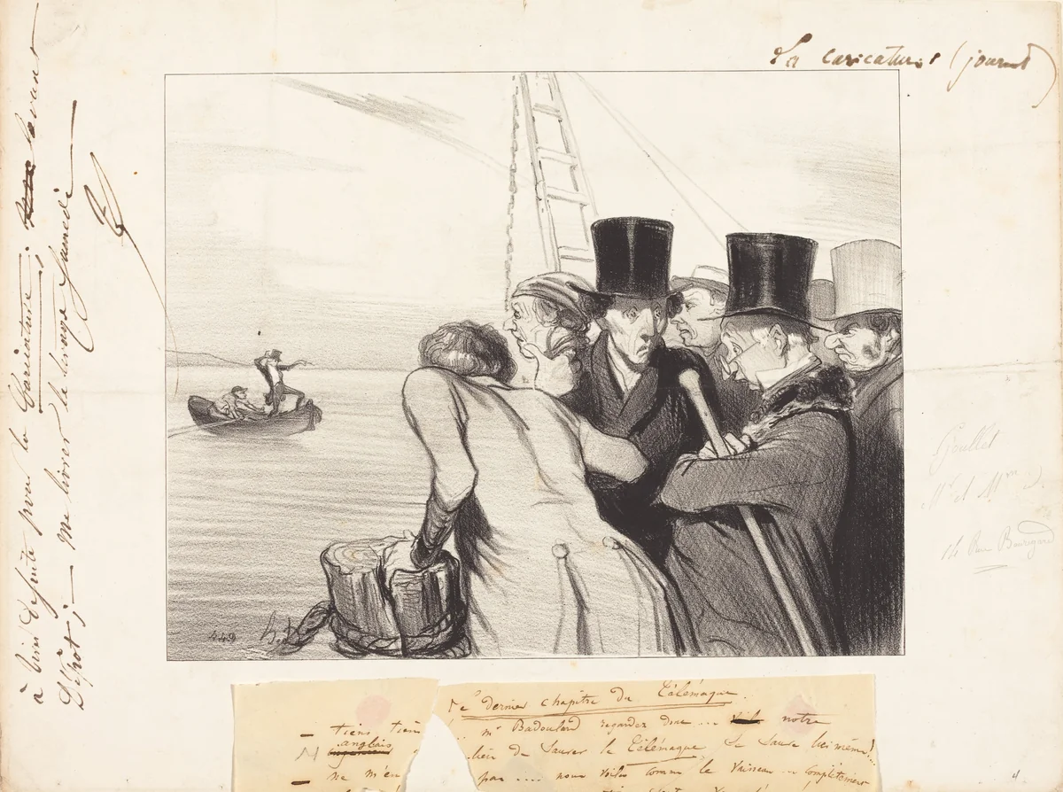 Le Dernier du Télémaque by Honoré Daumier, print, 1843