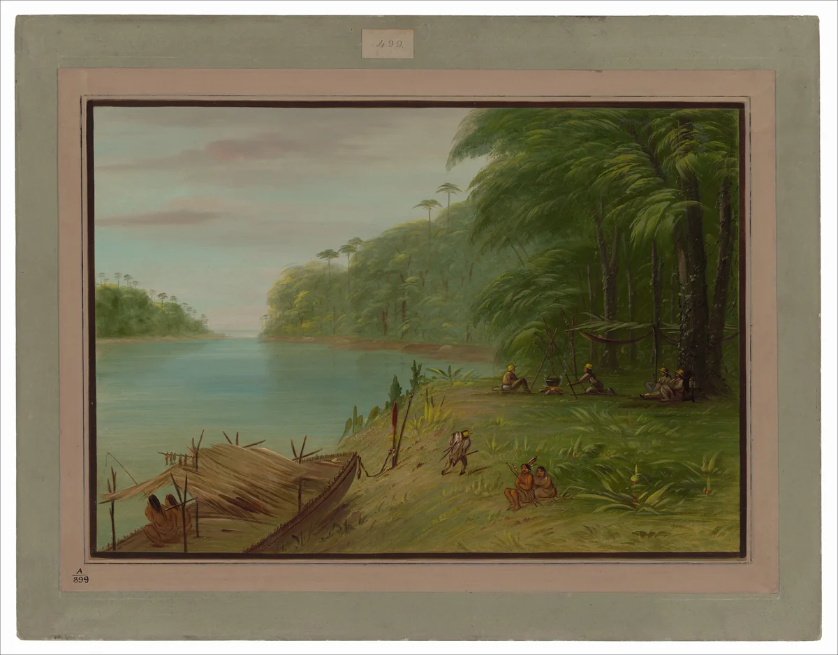Shore of the Essequibo by George Catlin, painting, 1854-1869