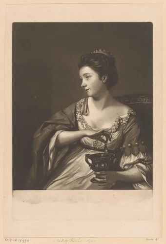 Portret van Kitty Fisher als Cleopatra by Edward Fisher, print, 1759-1765