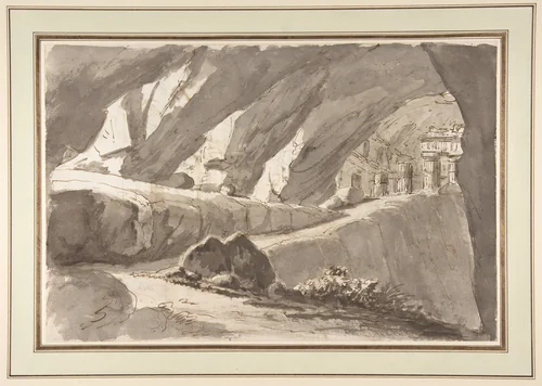 Design for a Stage Set (recto); Architectural Design (verso) by Francesco Navone, drawing, 1780-1804