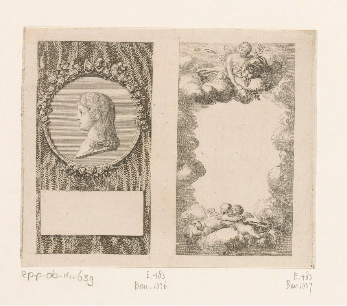 Portret en decoratieve omlijsting voor een titelpagina by Daniel Nikolaus Chodowiecki, print, 1783