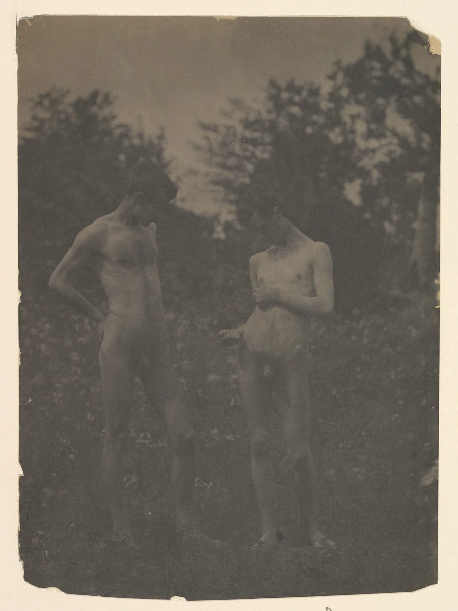 [Nude Men in the Garden] by Thomas Eakins, photograph, 1870-1879