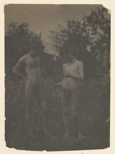 [Nude Men in the Garden] by Thomas Eakins, photograph, 1870-1879