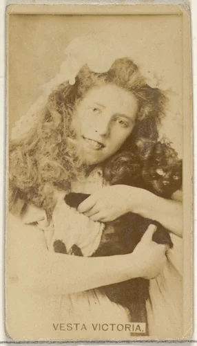 Vesta Victoria, from the Actors and Actresses series (N45, Type 8) for Virginia Brights Cigarettes by Allen & Ginter, photograph, 1885-1891