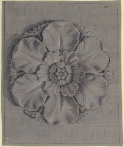 Design for a Rosette Relief by anonymous, drawing, 1820-1855