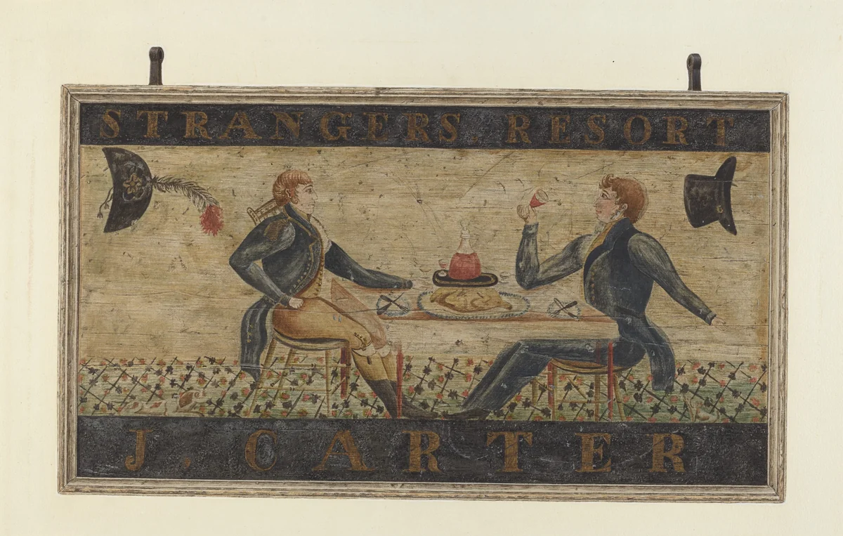 Inn Sign: "J. Carter" (recto) by John Matulis, index of american design, 1940