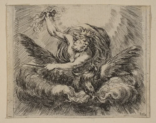 Jupiter, from 'Game of Mythology' (Jeu de la Mythologie) by Stefano della Bella, print, 1644