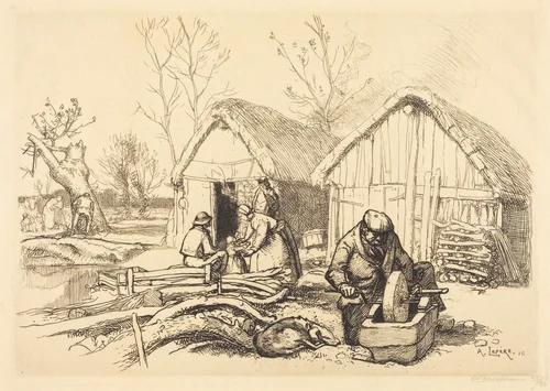 The House of the Woodcutter, Vendee (La maison du bucheron, Vendee) by Auguste Lepère, print, 1915