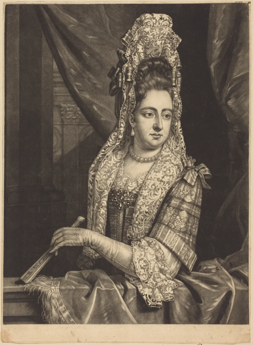 Queen Mary by John Smith; Jan van der Vaart, print, 1652-1742