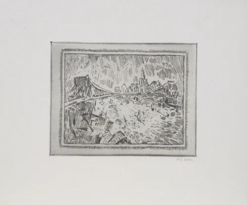 Brooklyn Bridge by John Marin, print, 1913