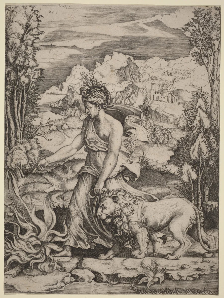 Fortitude by Marco Dente, print, 1493-1527