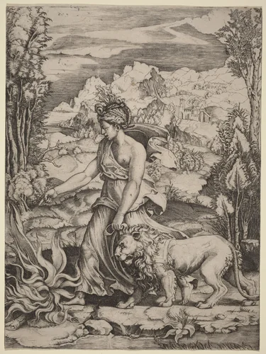 Fortitude by Marco Dente, print, 1493-1527