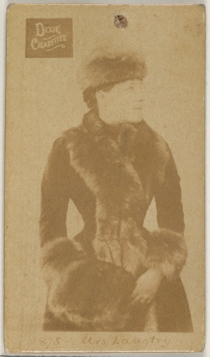 Card 875, Mrs. Langtry, from the Actors and Actresses series (N45, Type 7) for Dixie Cigarettes by Allen & Ginter, photograph, 1885-1891